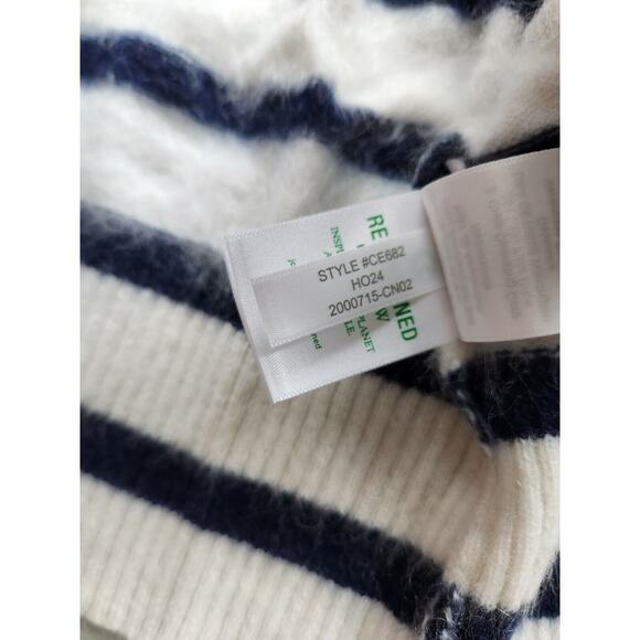 NWT J.Crew Brushed Cashmere Cropped Fitted Cardigan Sweater Sz S Stripe #3G508 - Picture 9 of 11